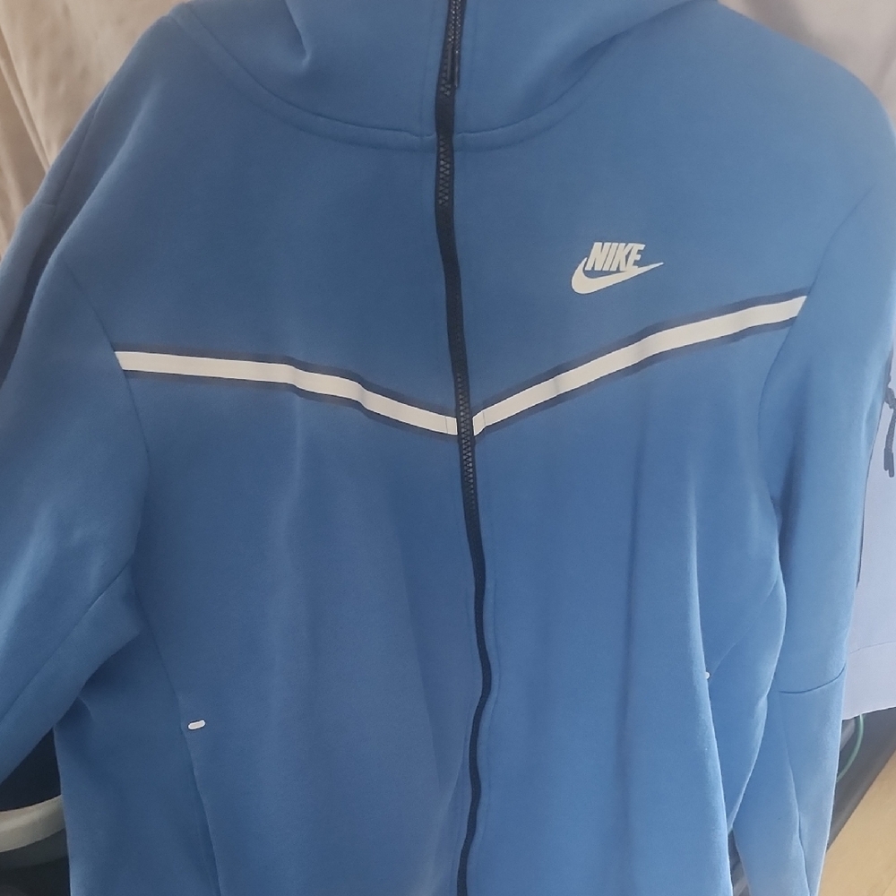 #70...Nike Tech Blue Hoodie with White Details